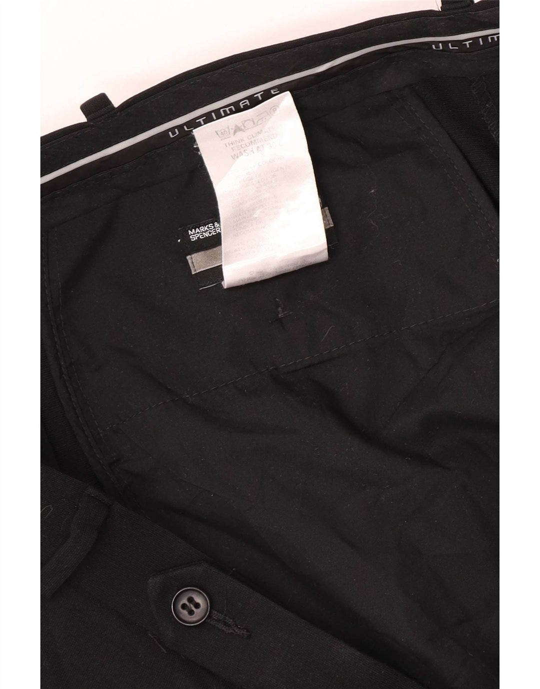 Marks & Spencer Ανδρικό κανονικό παντελόνι W38 L33 Μαύρο πολυεστέρα