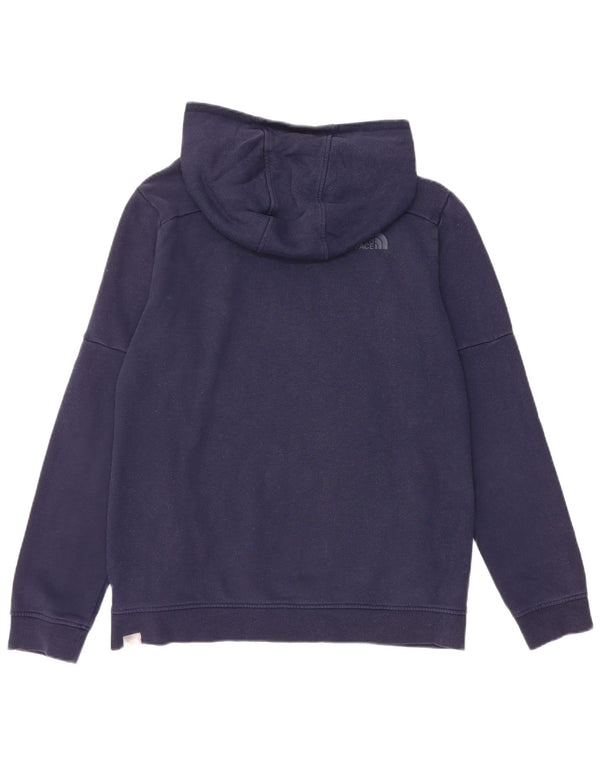 The North Face Girls Graphic Hoodie Jumper 14-15 Years XL Navy Blue Cotton