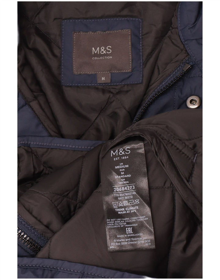 Ανδρικό καπιτονέ μπουφάν Marks & Spencer UK 38 Medium Navy Blue Polyester