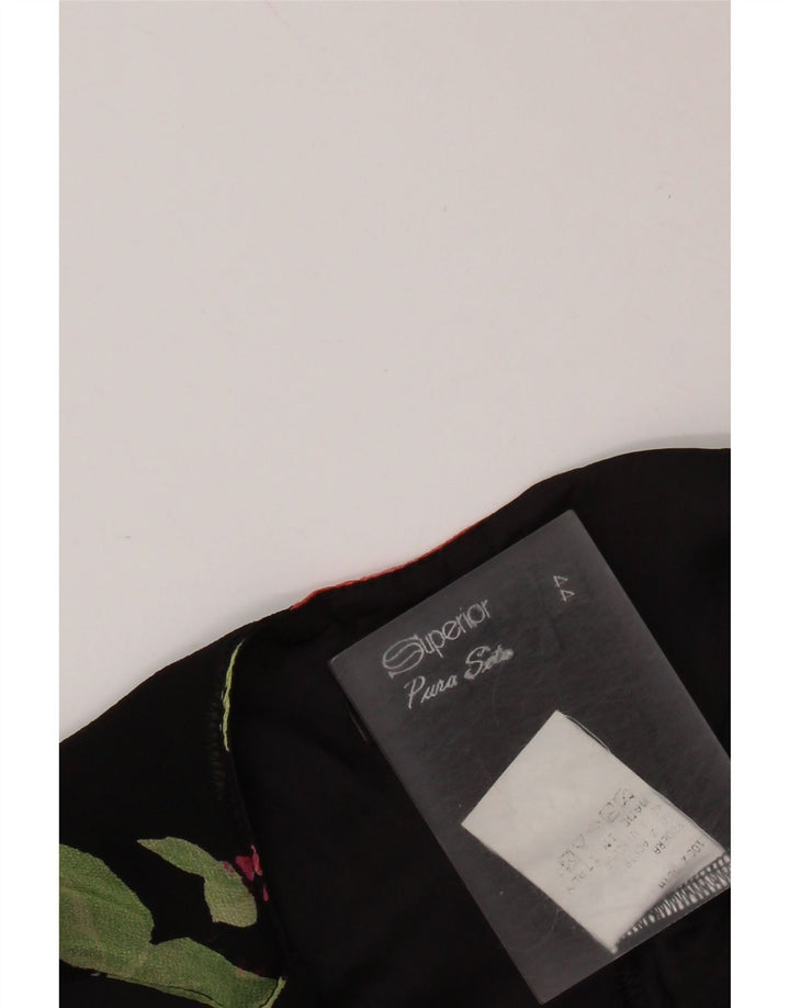 SUPERIOR Γυναικείο Slip Dress IT 44 Medium Black Floral Silk