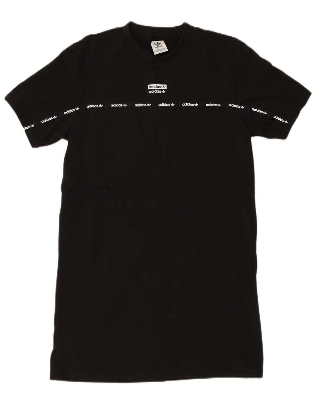 Γυναικείο γραφικό μπλουζάκι ADIDAS UK 12 μεσαίο μαύρο βαμβακερό