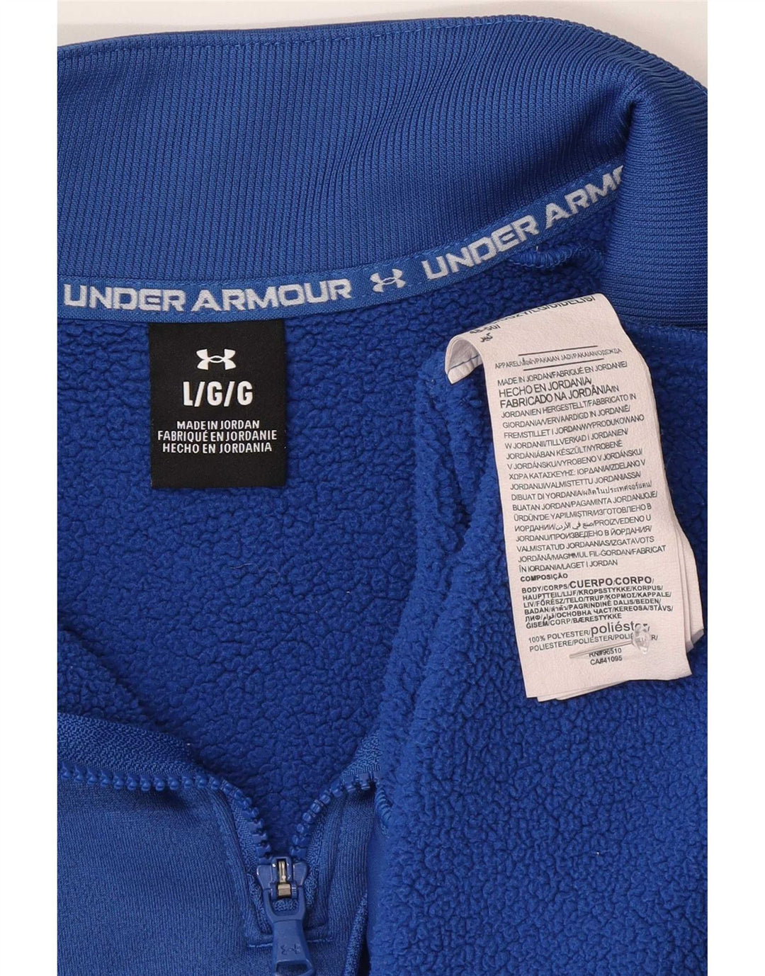 Under Armour Ανδρικό φούτερ με φερμουάρ με λαιμόκοψη, μεγάλο μπλε πολυεστέρα