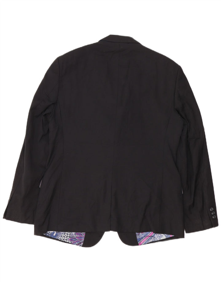 TED BAKER Ανδρικό σακάκι σακάκι με 2 κουμπιά UK 42 XL μαύρο μαλλί