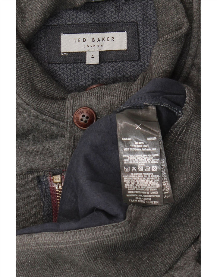 Ανδρικό πουλόβερ ζακέτα Ted Baker Μέγεθος 4 Μεγάλο γκρι βαμβακερό