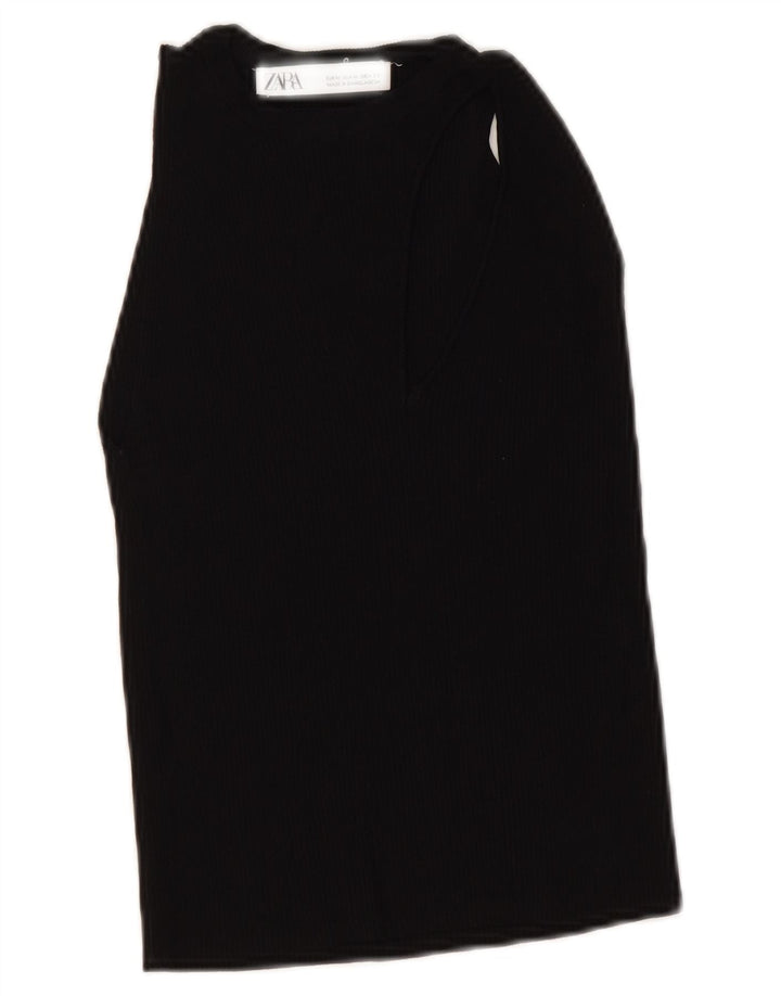 Zara Γυναικείο Γιλέκο Crop UK 12 Medium Black