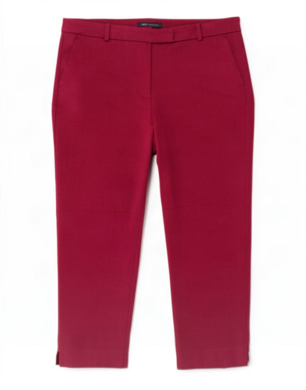 Marks & Spencer Γυναικείο Slim Cropped Παντελόνι UK 16 Large W38 L24 Maroon
