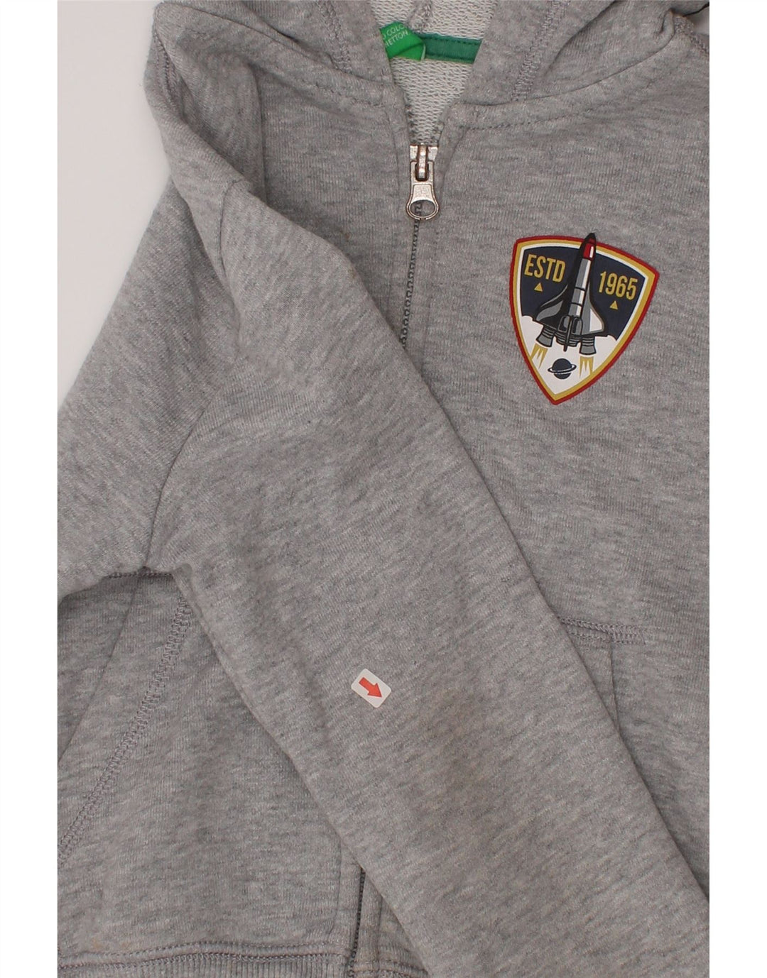 Πουλόβερ Benetton Boys Graphic Zip Hoodie 5-6 Years Grey