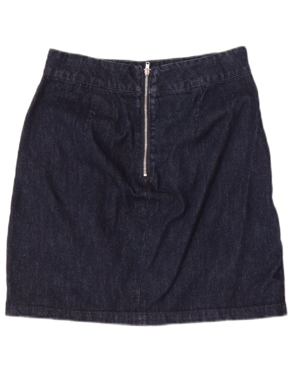 Warehouse Γυναικεία Τζιν Φούστα UK 10 Small W28 Blue Floral Βαμβακερή