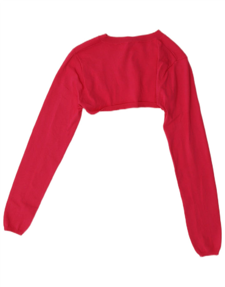 ZARA Womens Bolero Jumper UK 12 Medium Pink Nylon