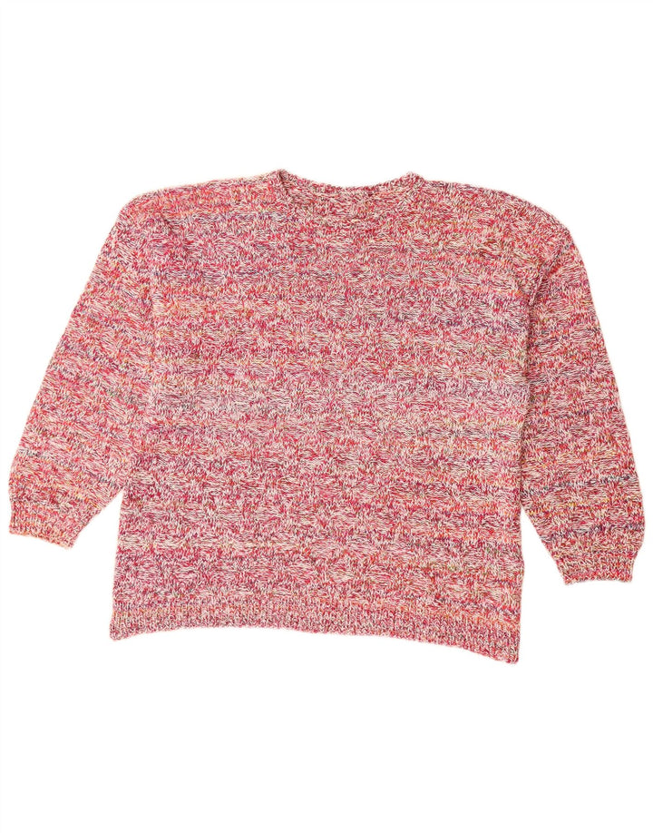 VINTAGE Γυναικείο πουλόβερ με λαιμόκαυστο UK 18 XL Pink Flecked
