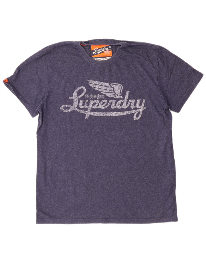 Superdry Γυναικείο T-Shirt Top XL Navy Blue από βαμβάκι