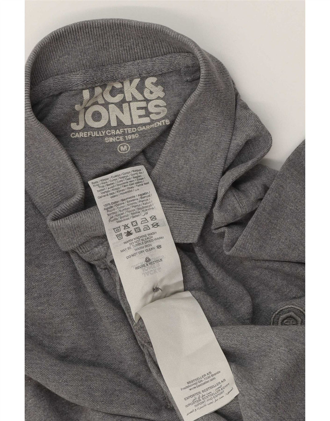 Ανδρικό μπλουζάκι πόλο Jack & Jones, βαμβακερό μεσαίο γκρι