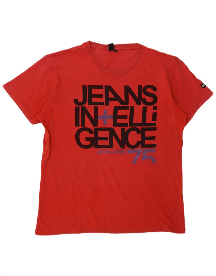 Jack & Jones Ανδρικό γραφικό T-Shirt Top XL Red