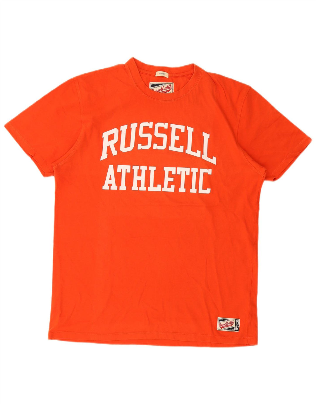Ανδρικό γραφικό μπλουζάκι Russell Athletic Top μεγάλο πορτοκαλί