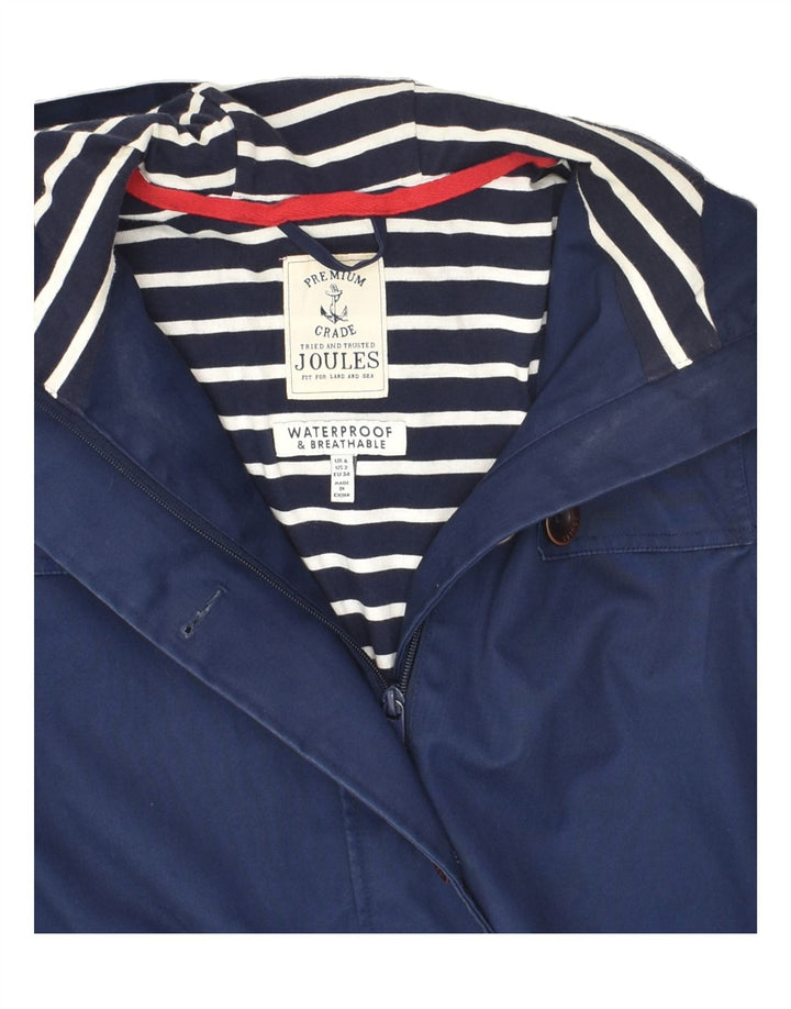 JOULES Womens Hooded Waterproof Jacket UK 6 XS Navy Blue Cotton | Vintage Joules | Thrift | Second-Hand Joules | Used Clothing | Messina Hembry 