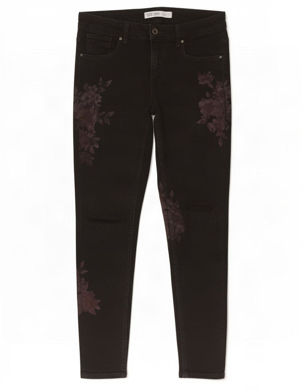 Zara Γυναικεία στενόχωρα τζιν EU 38 Small W28 L27 Black Floral