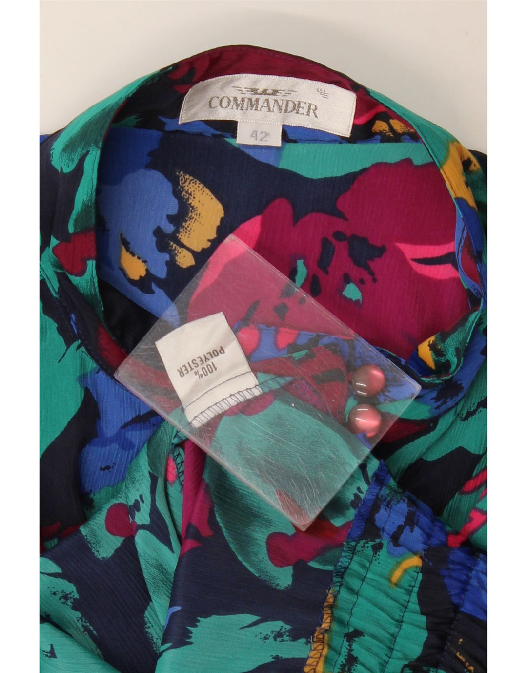 COMMANDER Γυναικείο πουκάμισο Crop Μπλούζα EU 42 Μεγάλη Πολύχρωμη Φλοράλ