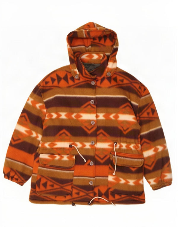 Vintage Womens Hooded Parka Jacket UK 14 Large Multicoloured Geometric