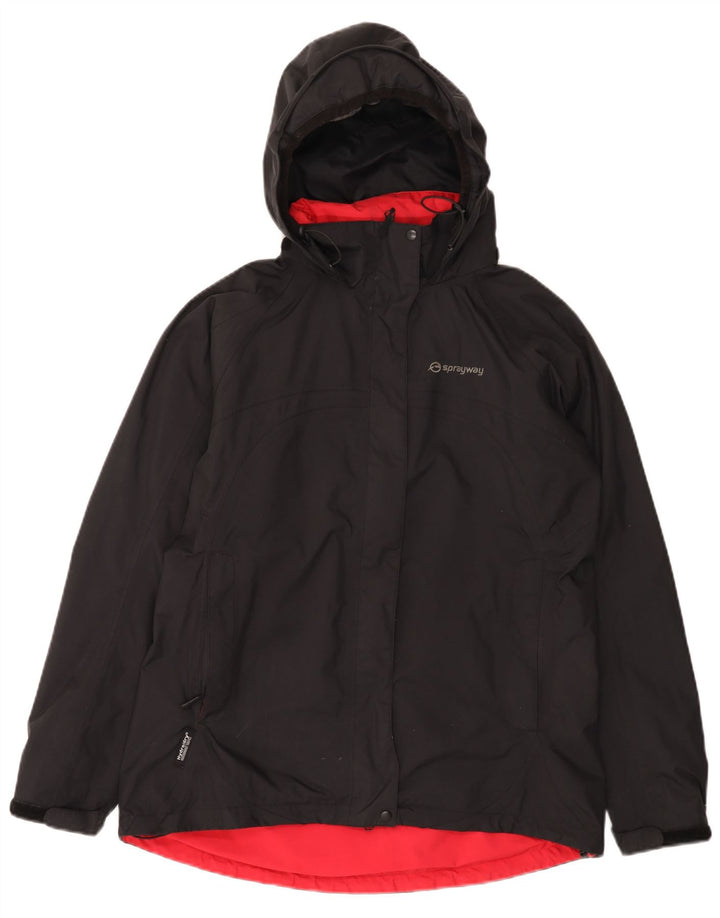 Sprayway Γυναικείο μπουφάν βροχής με κουκούλα UK 12 Medium Black Polyamide