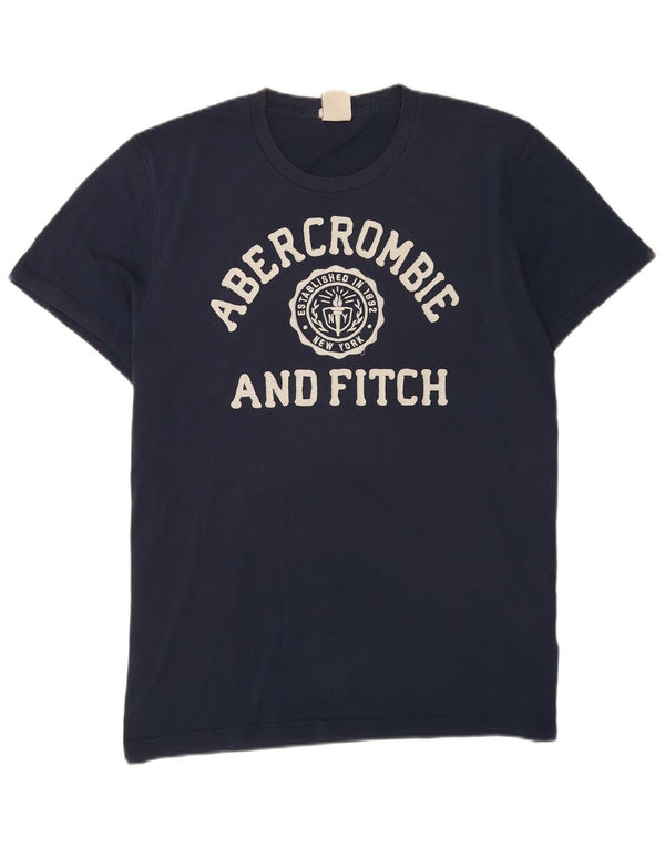 Ανδρικό γραφικό μπλουζάκι Abercrombie & Fitch Top 2XL Navy Blue από βαμβάκι