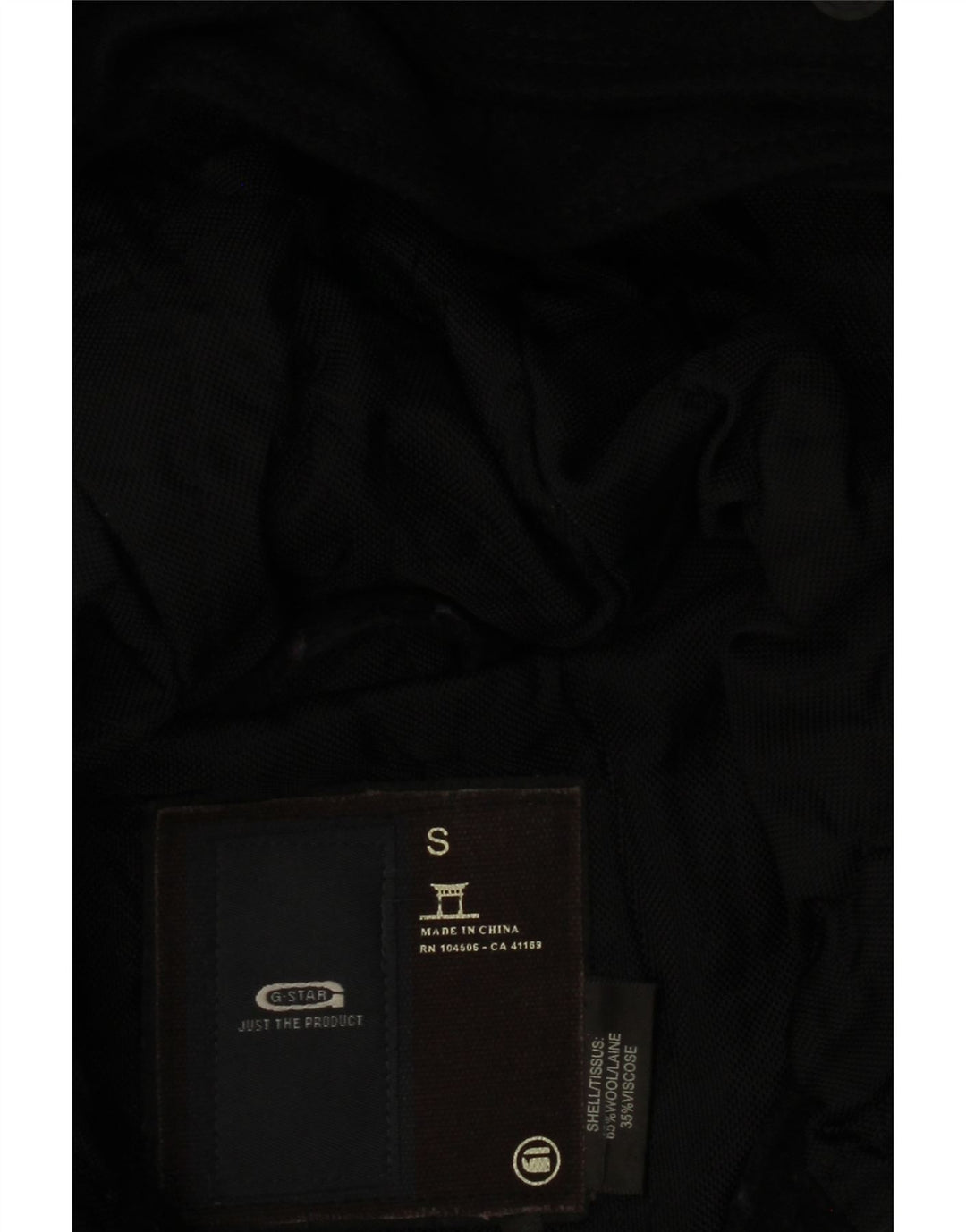 G-STAR Γυναικείο μπουφάν Parka με κουκούλα UK 10 Small Black Wool