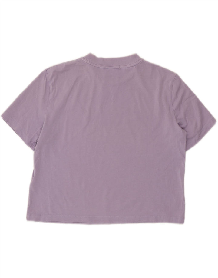 CALVIN KLEIN JEANS Γυναικείο T-Shirt T-Shirt UK 10 Small Purple Βαμβακερό
