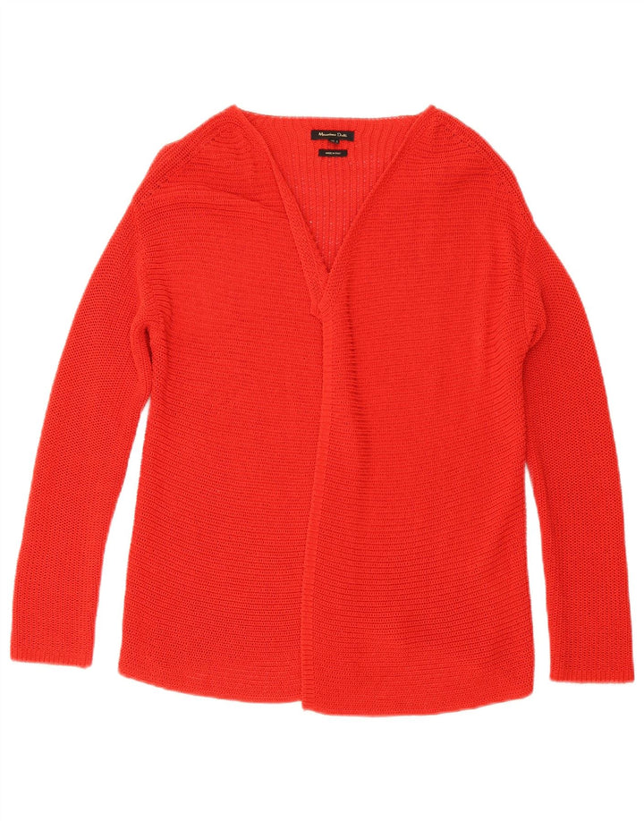 Massimo Dutti Γυναικείο ανοιχτό πουλόβερ ζακέτα UK 10 μικρό κόκκινο βαμβακερό