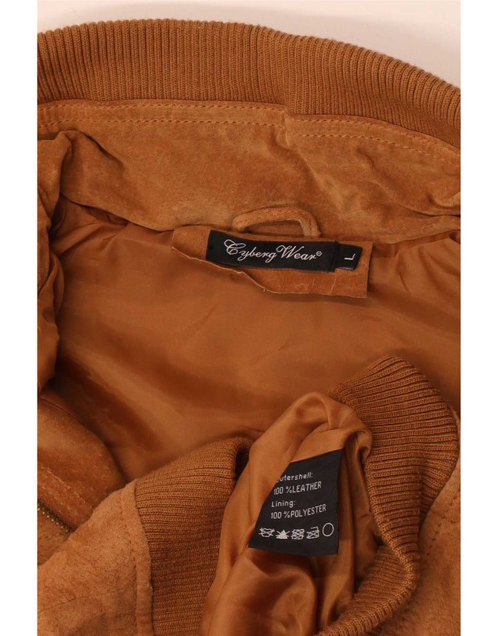 Vintage Γυναικείο Crop Suede Jacket UK 14 Large Beige Leather