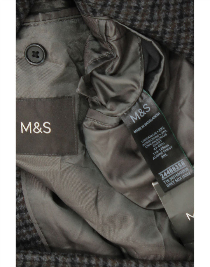Ανδρικό πανωφόρι Marks & Spencer UK 44 2XL Γκρι μαλλί Houndstooth