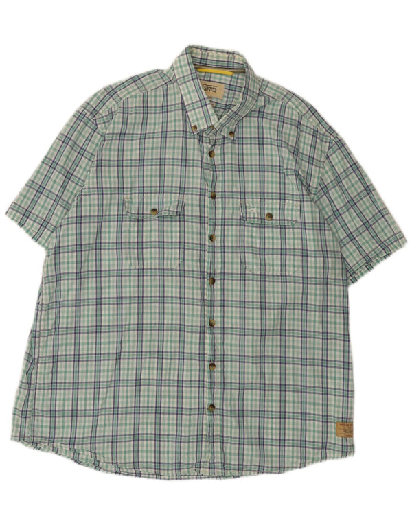 Ανδρικό πουκάμισο με κοντό μανίκι Camel Active κανονική εφαρμογή 2XL Πράσινο βαμβακερό καρό