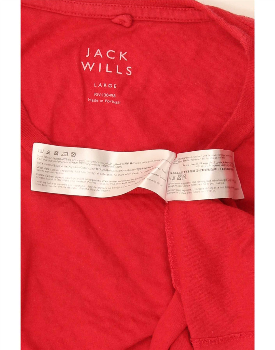 Jack Wills Ανδρικό T-Shirt Top μεγάλο κόκκινο βαμβακερό
