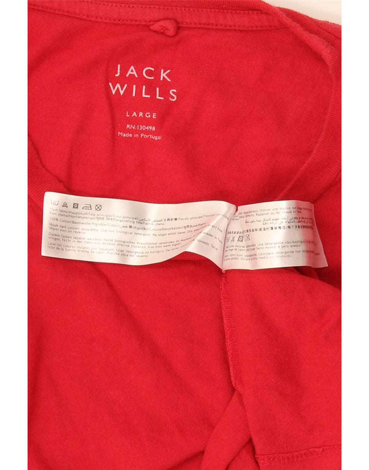 Jack Wills Ανδρικό T-Shirt Top μεγάλο κόκκινο βαμβακερό