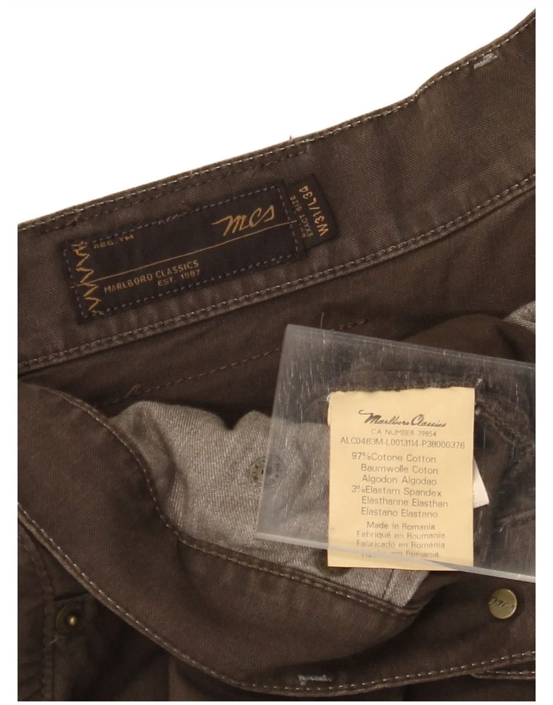 MARLBORO CLASSICS Γυναικείο ίσιο casual παντελόνι W31 L30 καφέ βαμβακερό