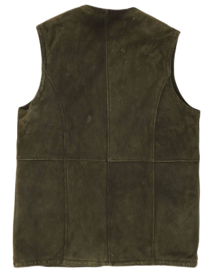 Vintage Γυναικείο Suede Gilet UK 14 Large Khaki