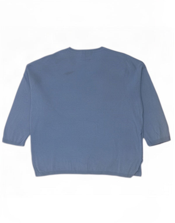 Massimo Dutti Γυναικεία μπλούζα με μανίκια 3/4 υπερμεγέθη Jumper UK 6 XS Blue