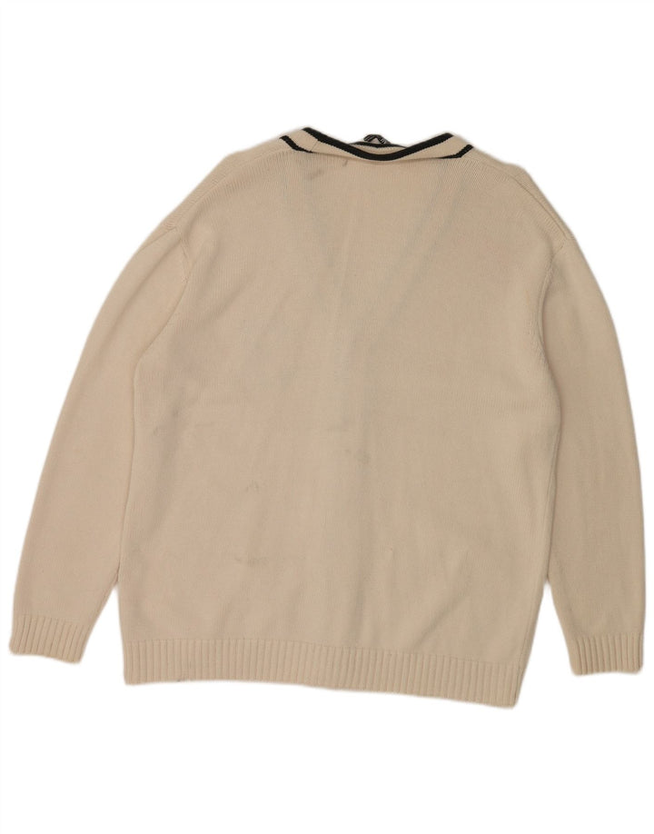 Ανδρικό πουλόβερ Zara Graphic Cardigan XL Λευκό