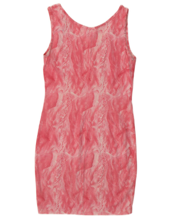 Stefanel Γυναικείο Αμάνικο Bodycon Φόρεμα UK 8 Small Pink Tie Dye