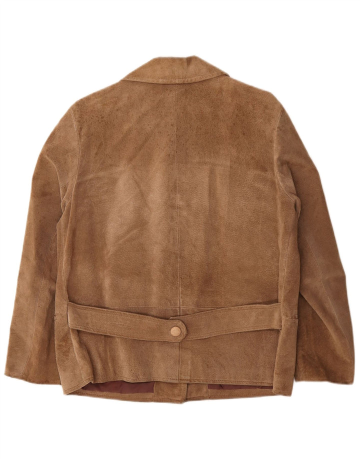 Vintage γυναικείο σουέτ σακάκι με 3 κουμπιά UK 16 Large Beige