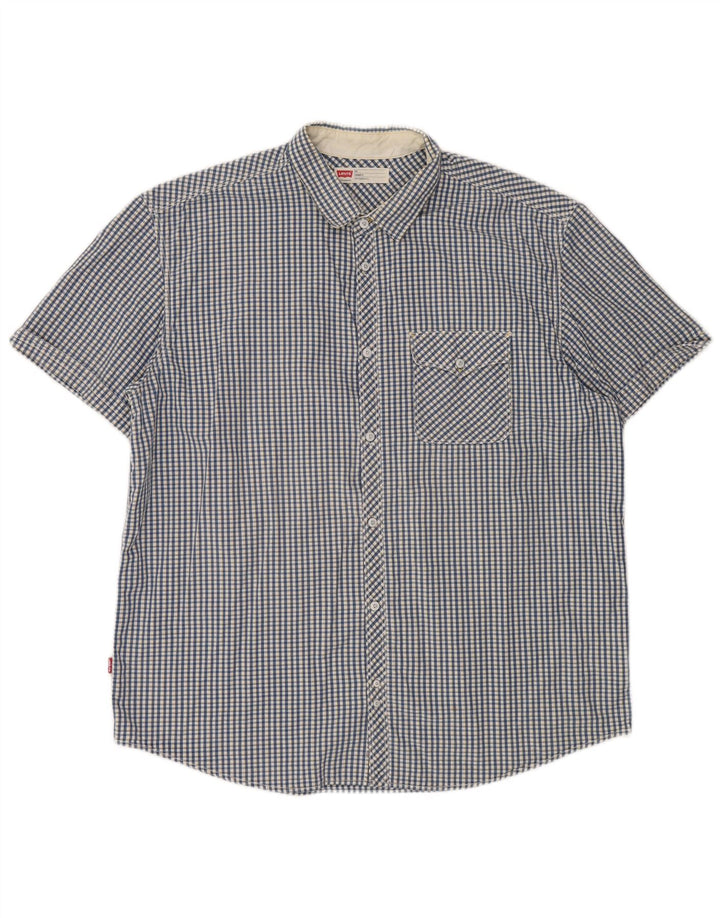 Ανδρικό κοντομάνικο πουκάμισο Levi's Standard Fit 2XL Blue Check Cotton Classic