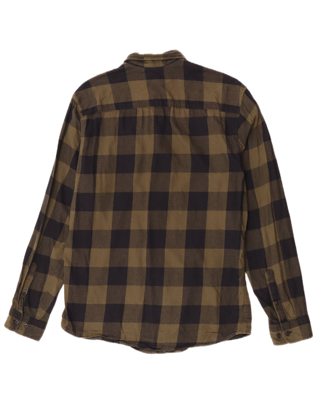 Ανδρικό φανελένιο πουκάμισο Jack & Jones από μεσαίο χακί βαμβακερό Gingham