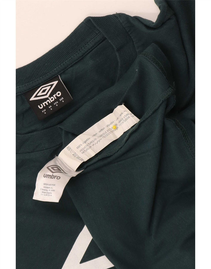 Ανδρικό κανονικό γραφικό μπλουζάκι Umbro, μικρό πράσινο βαμβακερό