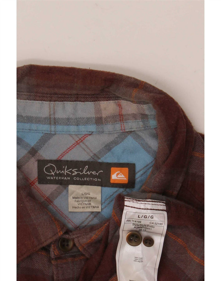 Ανδρικό φανελένιο πουκάμισο Quiksilver Καφέ μεγάλο βαμβακερό