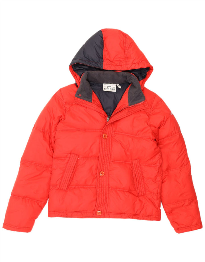 Woolrich Mens Penn-Rich Hooded Jacket UK 38 Medium Red Nylon