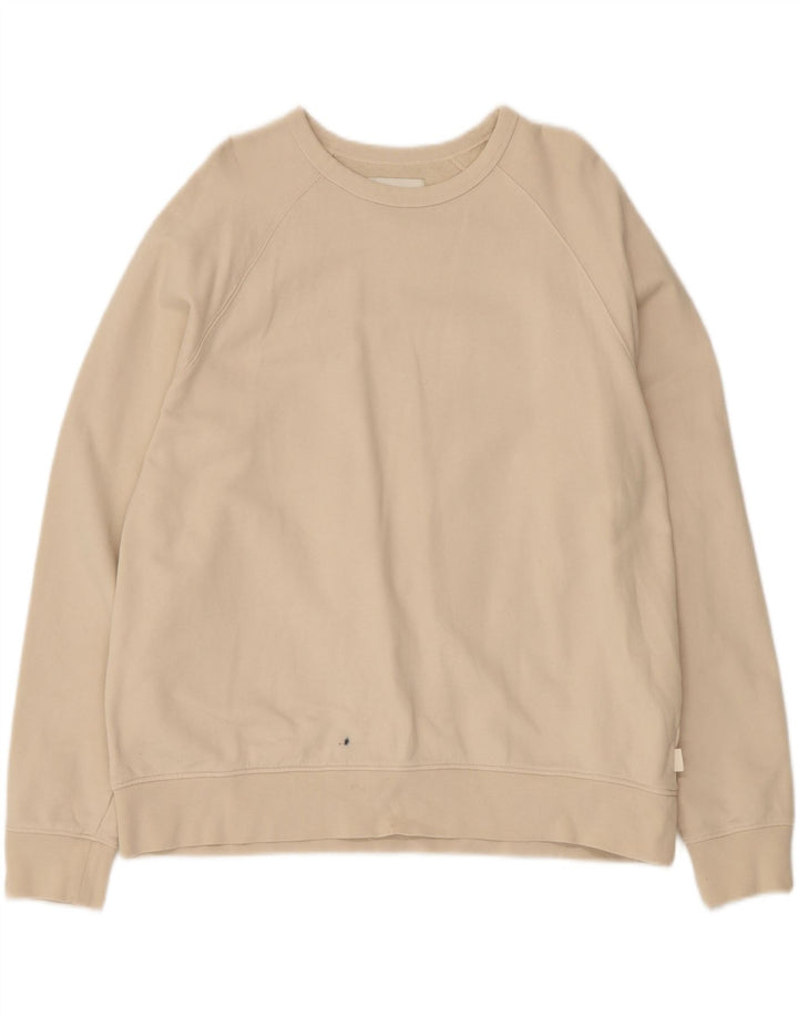 Marks & Spencer Γυναικεία Φούτερ Jumper UK 16 Μεγάλο Μπεζ βαμβακερό
