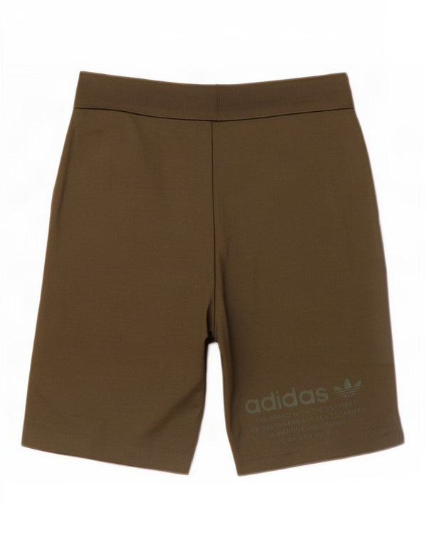 Γυναικείο ψηλόμεσο γραφικό βερμούδα Adidas US 2 2XS W26 Πράσινο βαμβακερό