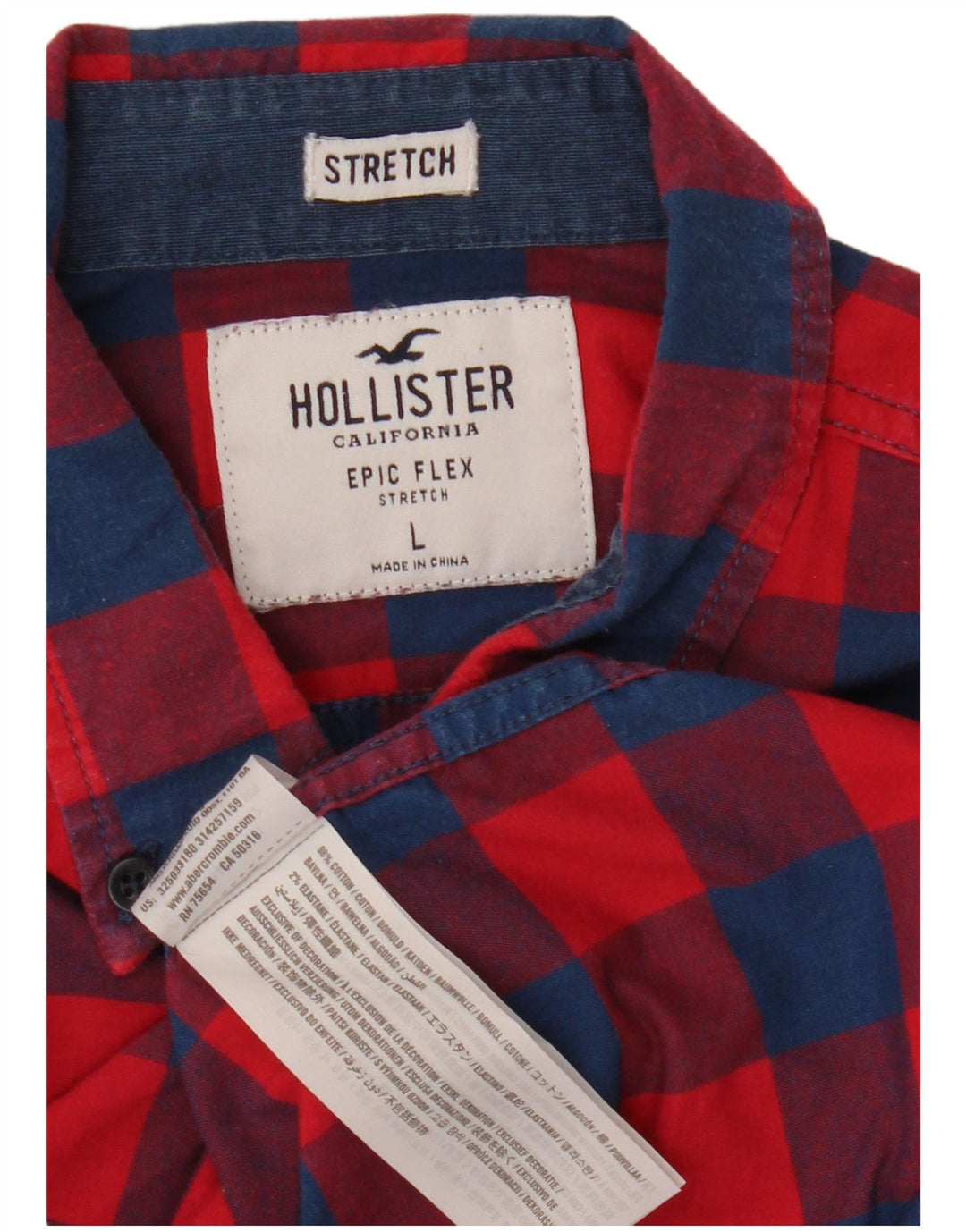 Ανδρικό πουκάμισο HOLLISTER μεγάλο κόκκινο βαμβακερό