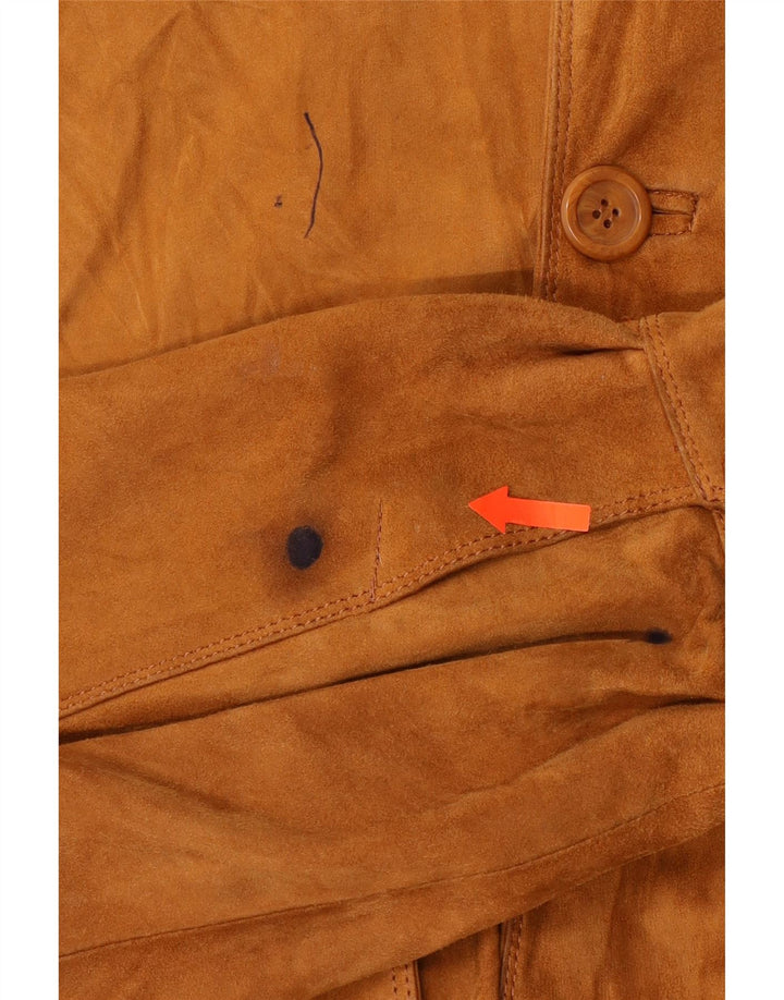VINTAGE Ανδρικό Bomber Suede Jacket IT 54 2XL Καφέ Δερμάτινο