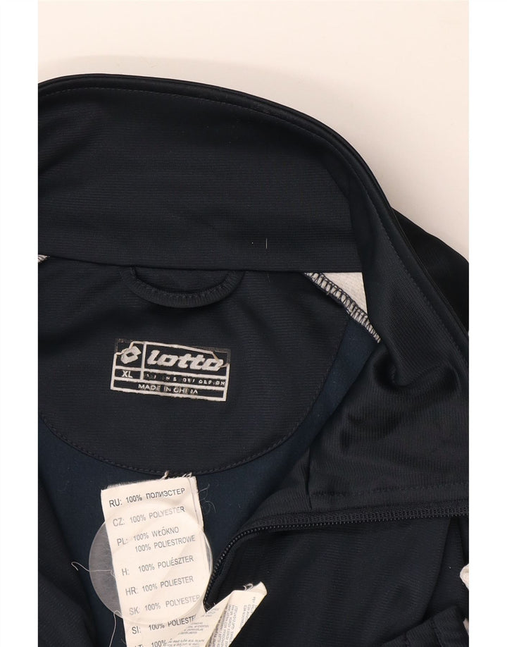 Ανδρική αθλητική φόρμα γραφικών LOTTO Top Jacket XL Navy Blue Colorblock Polyester