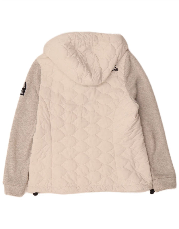 Superdry γυναικείο μπουφάν με κουκούλα αντιανεμικό UK 16 μεγάλο λευκό χρώμα