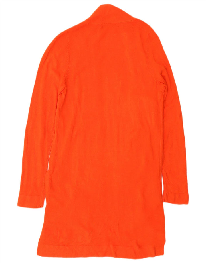 Marks & Spencer Γυναικείο Longline ανοιχτό πουλόβερ ζακέτα UK 12 Medium Orange